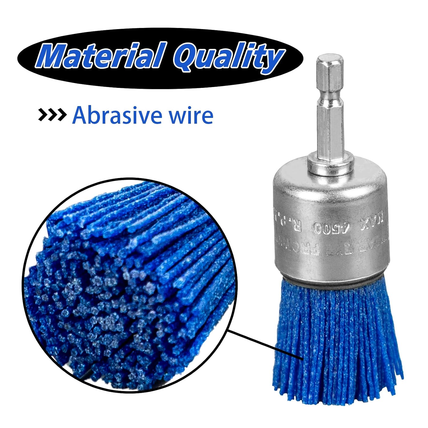 SALI 6 Pack Pen Brush Nylon Filament Abrasive Wire Brush Wheel with 1/4 Inch Hex Shank, 2 Sizes Nylon Drill Brush Set for Removal of Rust Corrosion Paint