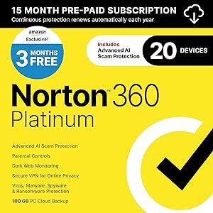 Norton 360 Deluxe (5 Devices, 1 Year) Antivirus