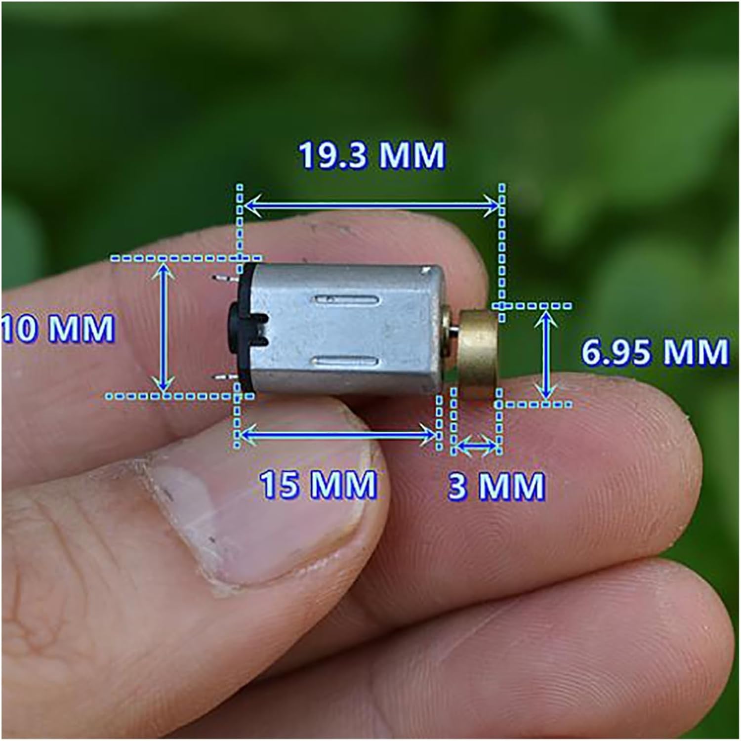 2 Pack Strong Magnet M20 DC 3V 10x15mm Vibrating Motor with Copper Vibrating Head DIY Toy Massager