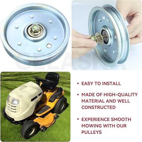 Vista 7 de GELASKA La polea tensora plana 756-3005 reemplaza a la polea Cub Cadet 756-3005, Polea tensora Cub Cadet 756-1229, Cub Cadet 01004081, 02005077