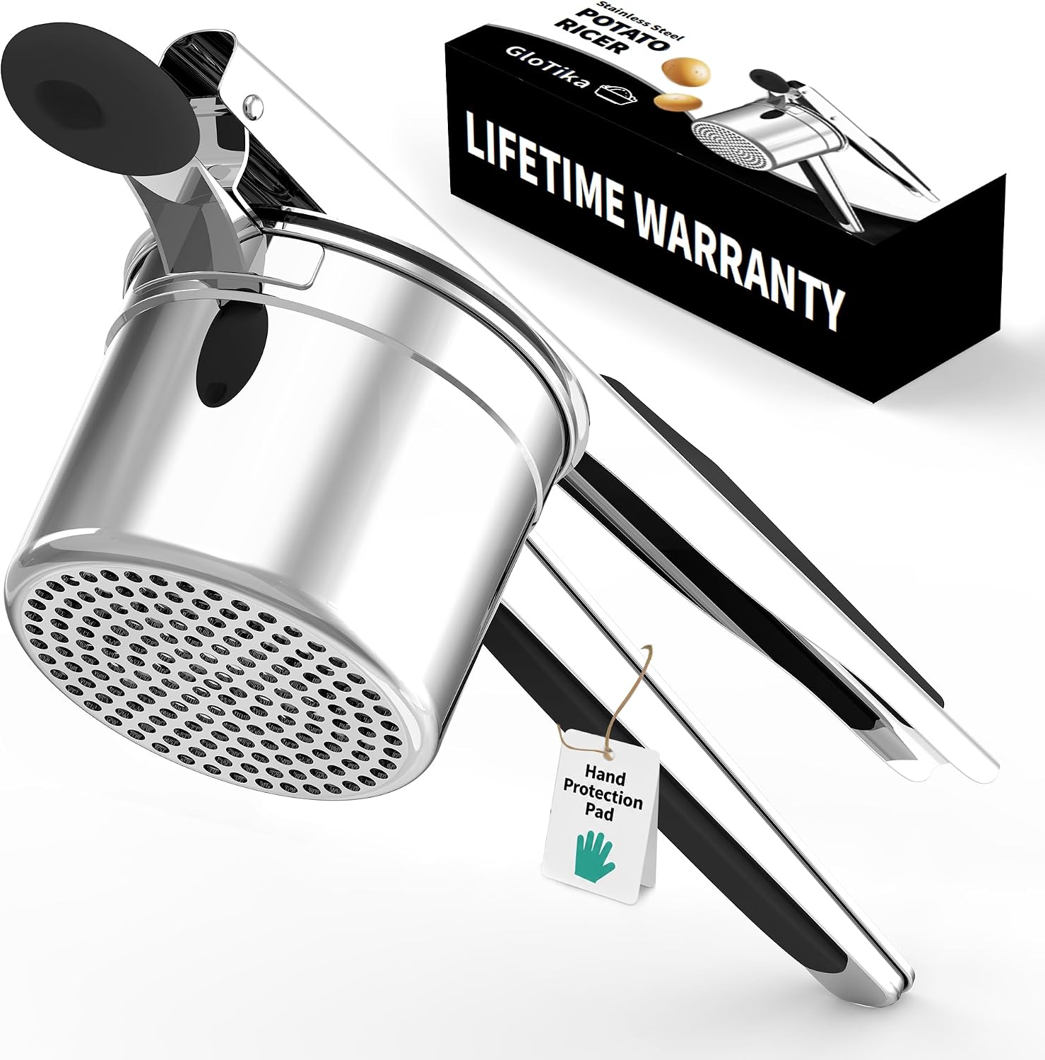 GloTika 15-Oz Stainless Steel Potato Ricer