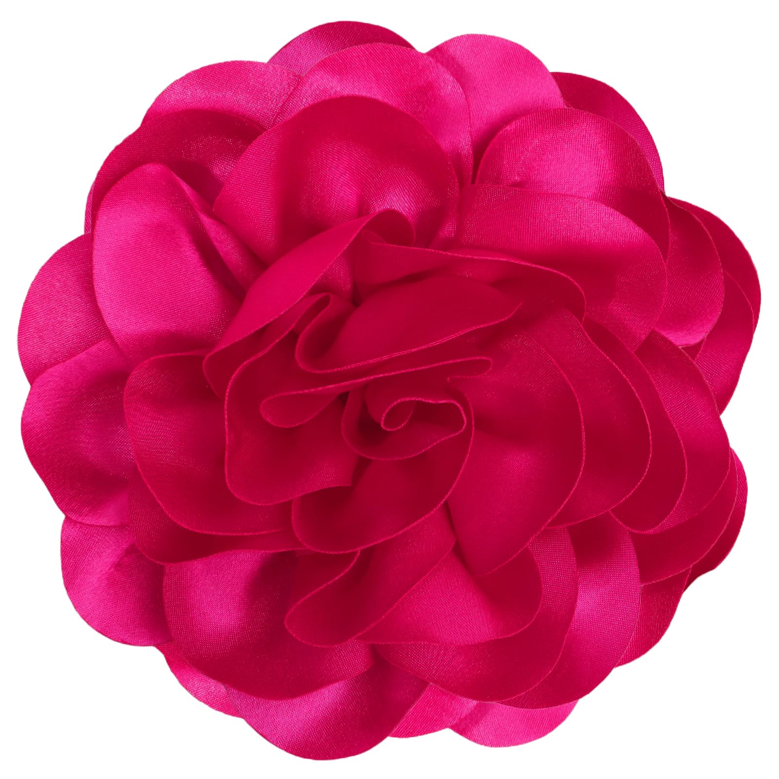 Big Flower Dainty Satin Fabric Rose Flower Brooches Large Rose Flowers Satin Lapel Brooches for Women Wedding Dinner Party Decoration 7.48 Inches