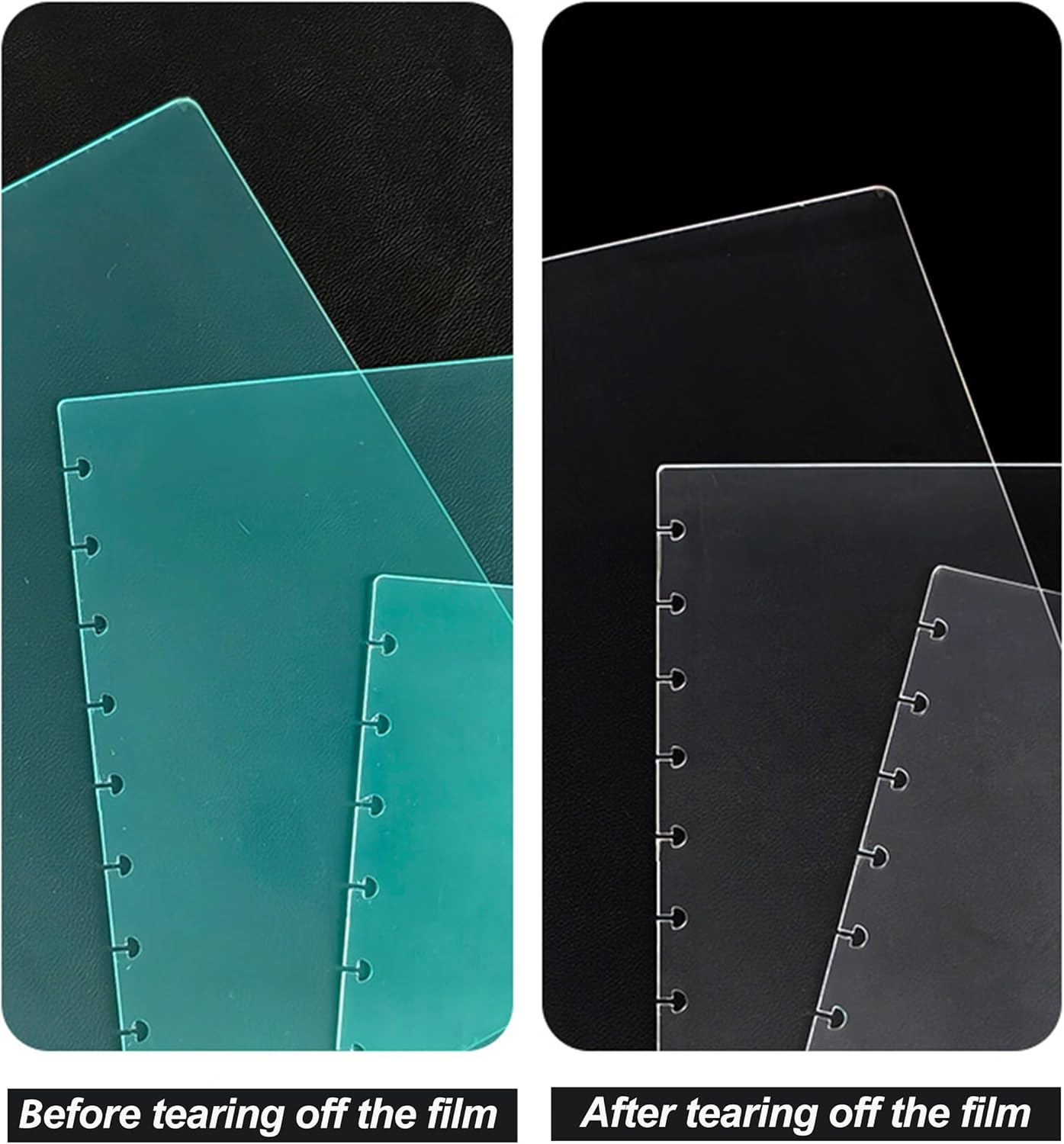 Letter Discbound Notebook PP Covers(2 Set/ 4 PCS) Compatible with Circa Arc TUL and Happy Planner(Super Clear,Letter)