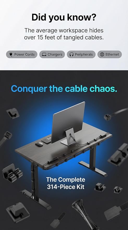 Kit organizador de cables y accesorios 314 piezas miniatura 5