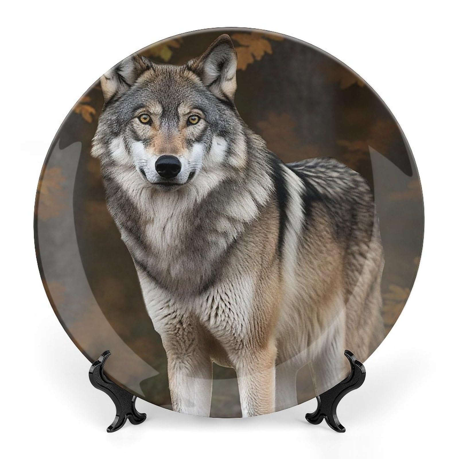 Plato de porcelana de hueso de lobo gris de alta resistencia de 8 pulgadas