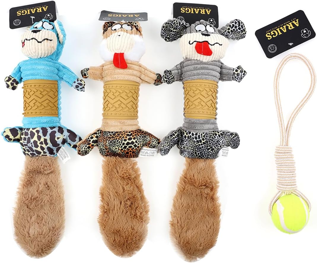 Funny Face Squeaky Plush Dog Toy for Small & Medium Dogs Soft Stuffed Toy for Indoor Play, Boredom Relief & Gentle Chewing