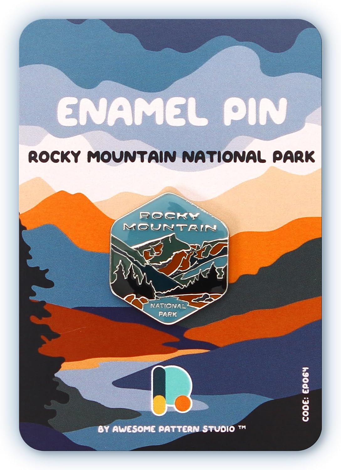 Enamel Pin - Rocky Mountain National Park Simple Design. Collector’s Edition, Durable & Stylish Souvenir Pin for Backpacks, Jackets, Hats, and Accessories, National Park Lovers Gift