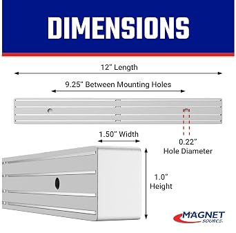 Master Magnetics Magnetic Bar Tool Organizer - Easy to Install Magnet Storage Holder for House, Garage, Shed, or Job Site - 30 lb Pull - 12 Wide
