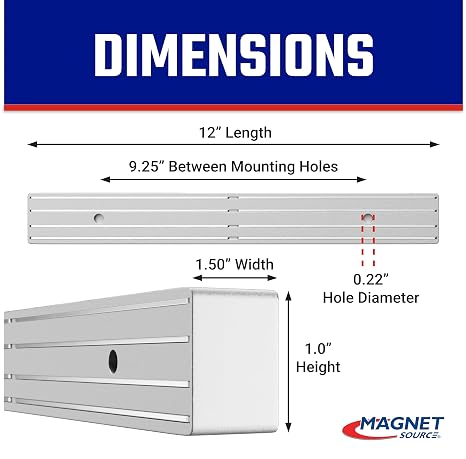 Master Magnetics Magnetic Bar Tool Organizer - Easy to Install Magnet Storage Holder for House, Garage, Shed, or Job Site - 30 lb Pull - 12 Wide