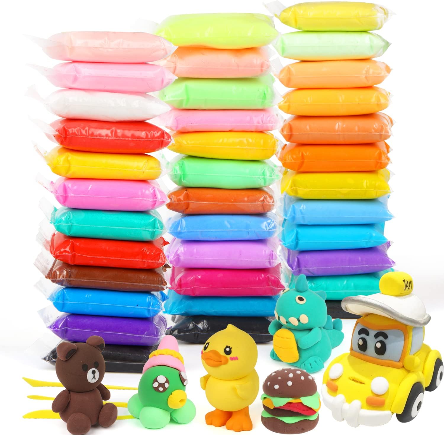 Air Dry Clay,36 Colors Modelling Clay with 3 Clay Tools DIY Creative Ultra Soft Light Magic Clay Arts and Crafts Kits for Kids Boys Girls Toys