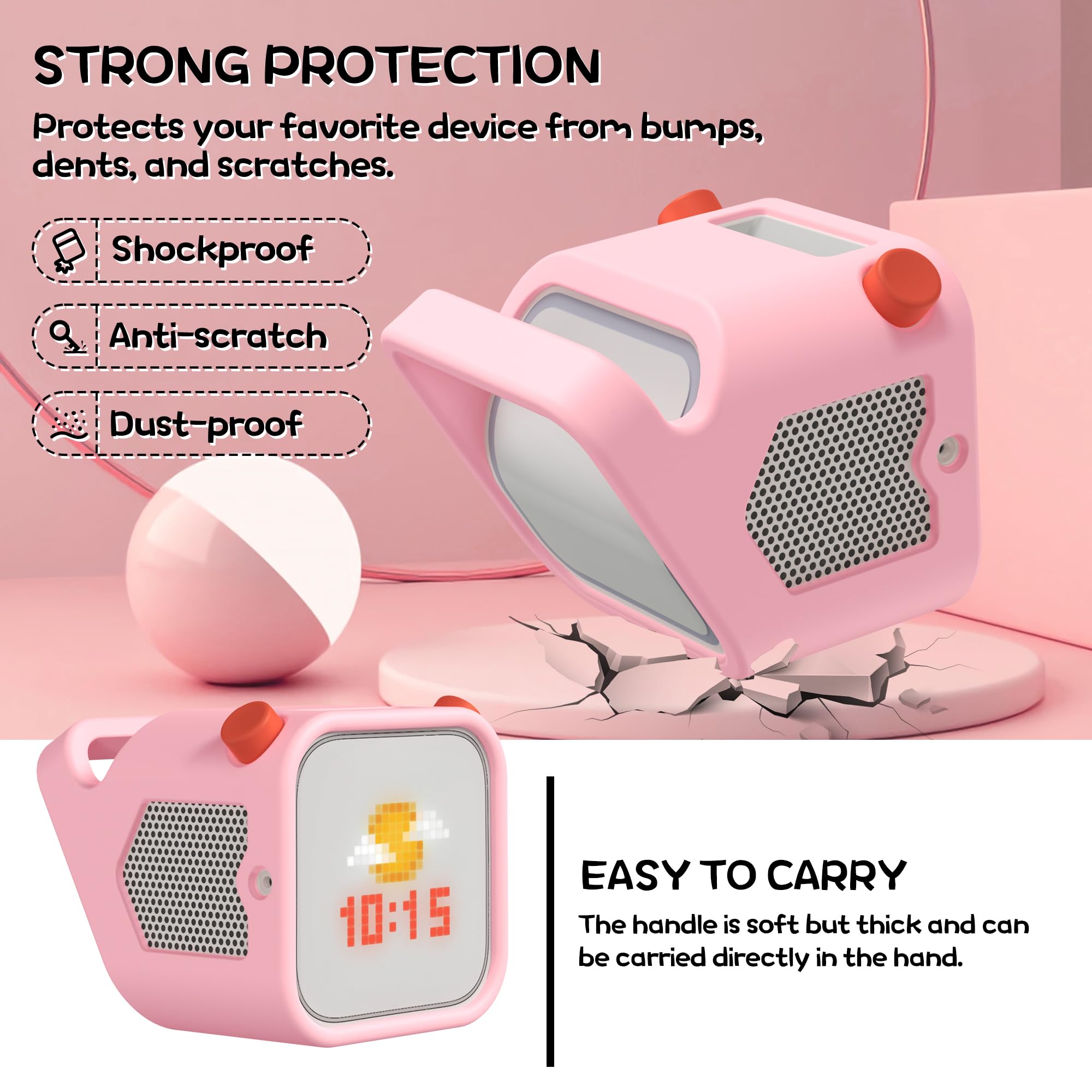 Funda de silicona para Yoto Player (3ª generación), funda protectora de silicona compatible con Yoto Player, antideslizante, golpes y desgaste y desgarro Funda de silicona con asa fácil de transportar