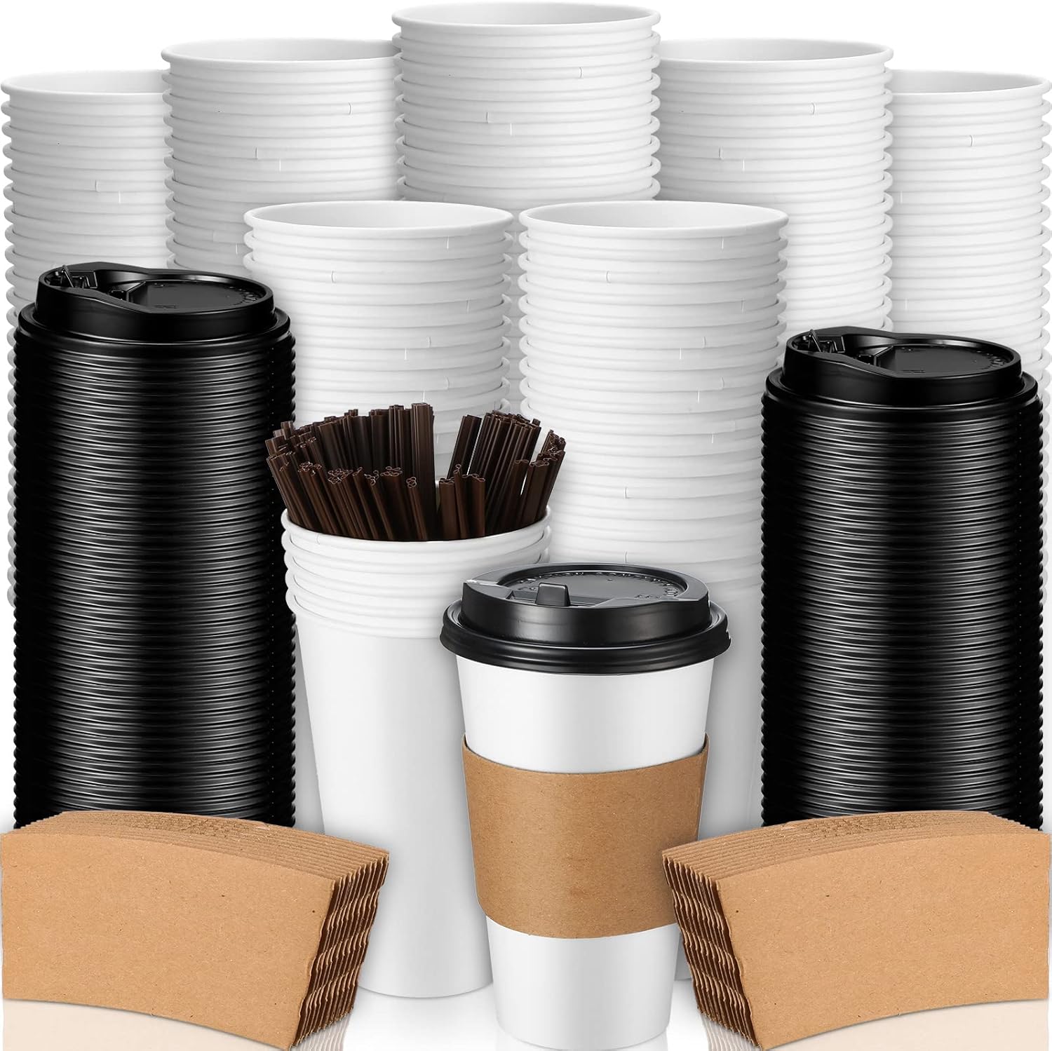 150 Pack Paper Coffee Cups Disposable Paper Party Cups Bulk