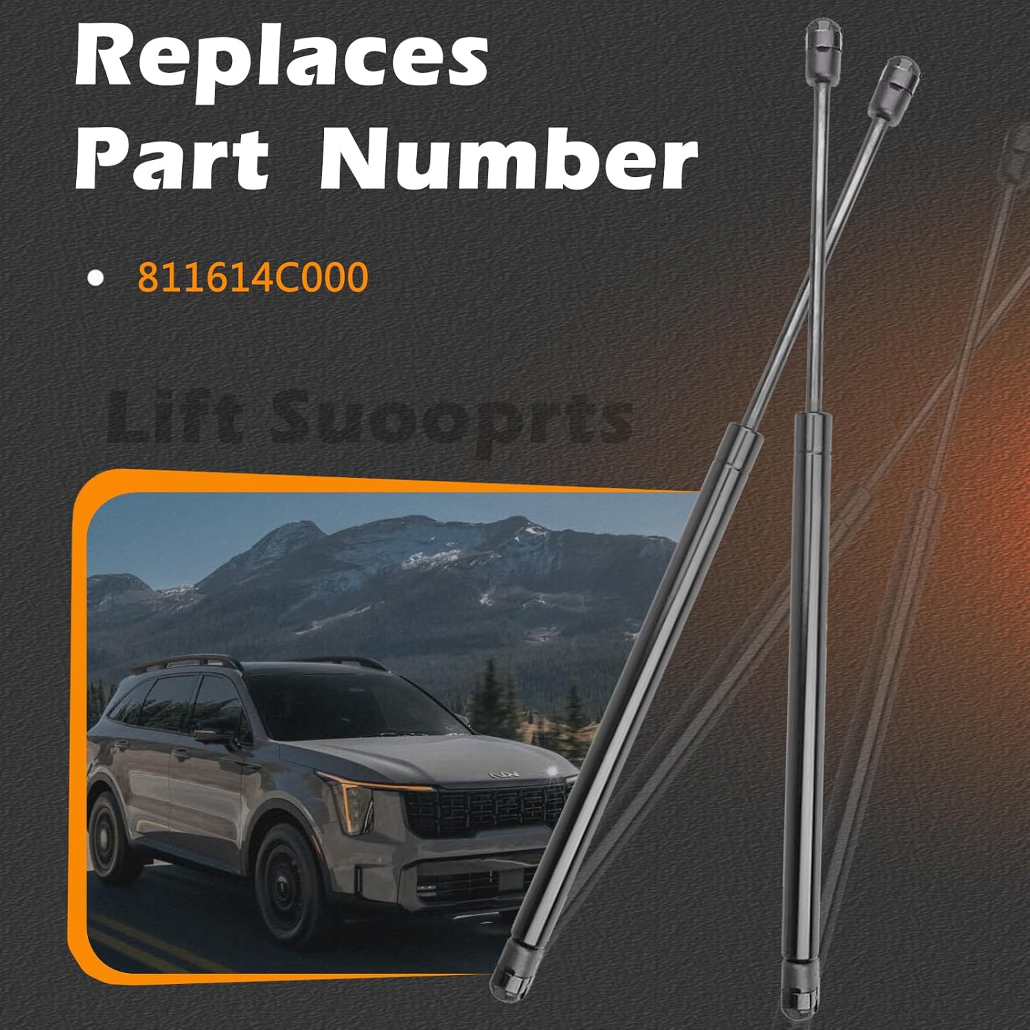 2 Pcs 26.85 in Front Hood Struts Lift Supports Compatible with Kia 11-15 Optima USA Built Vehicle Not for Korea Built Vehicle Shock Gas Spring Prop Rod Cylinder Replaces 811614C000