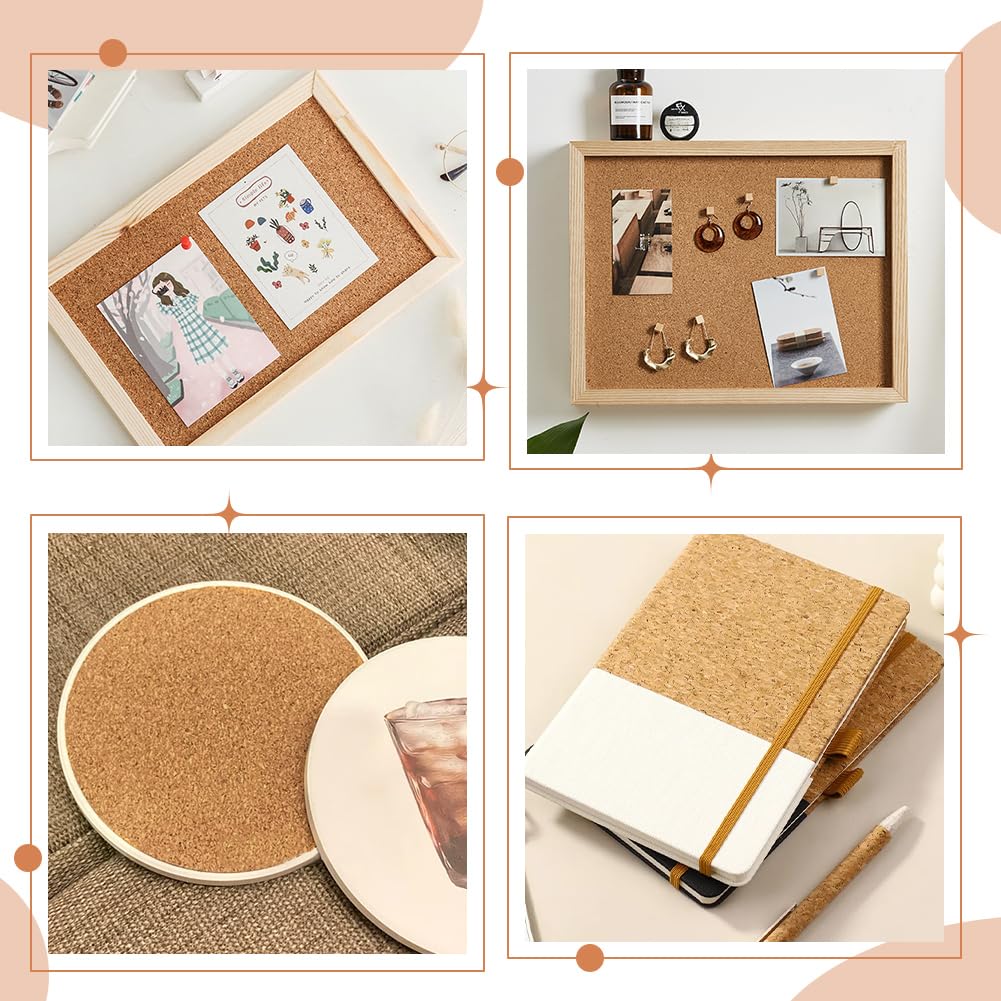 OLYCRAFT 10pz bacheca Rettangolare 30x15cm In Sughero di Legno Non Autoadesivo Spessore 0.2cm Fogli di Supporto In Sughero Isolante Rettangolari per Sottobicchieri Decorazioni Murali Forniture