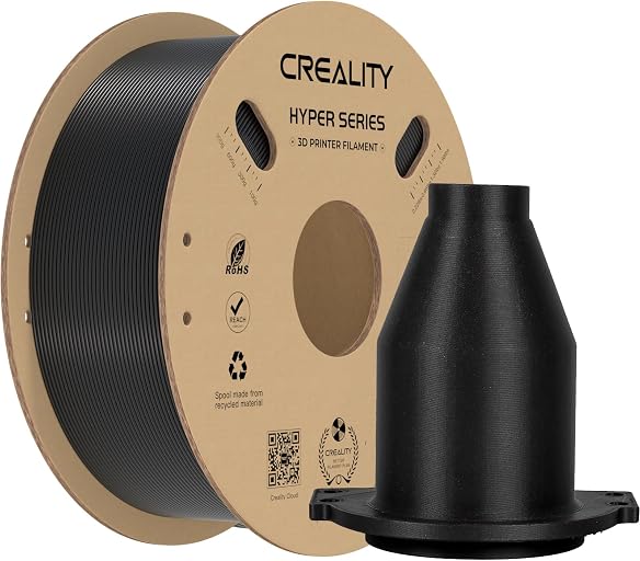 Creality Hyper ABS Filament 1.75mm, High-Temperature Resistant, High Impact Strength, Stable Printing Performance, +/- 0.05mm Accuracy (Black)