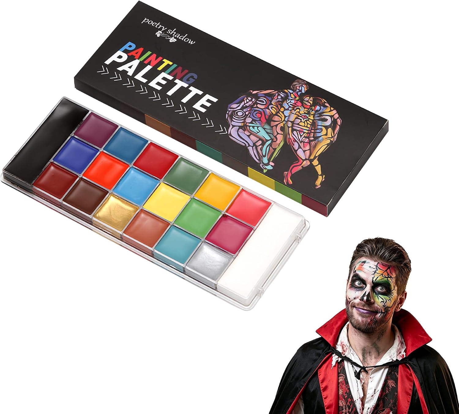 Comprehensive 20-Color Face and Body Paint Oil Palette – Non-Toxic ...