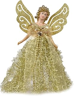 Angel Christmas Tree Topper - Cute Fairy Figurine, Small Standing Handmade Ornament for Tree Decoration