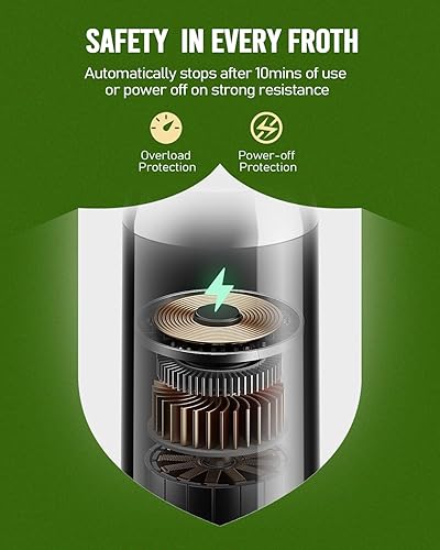 Miniatura 8 de Maestri House Espumador de leche recargable con soporte, fabricante de espuma eléctrica de mano, impermeable, desmontable, de acero inoxidable,