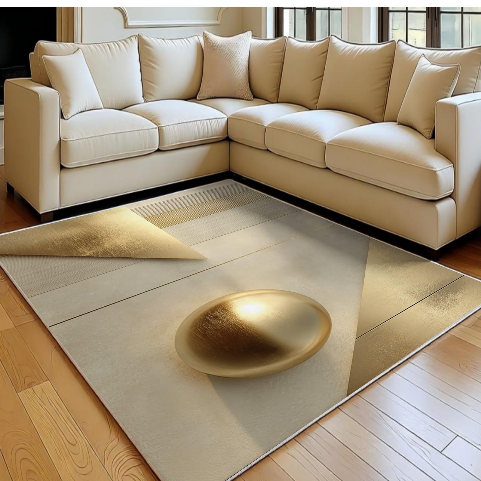 Tapis salon moderne 140x200 grand tapis chambre beige abstrait