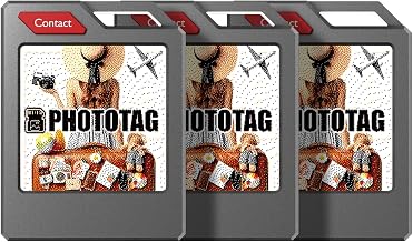 PhotoTag E Ink Bluetooth Tracker Tag–Works with Apple Find My (iOS Only), Smart Key Finder & Item Locator, Custom Picture Display–Luggage Tags, Airtag Holder, GPS Tracker (3-Pack Black)