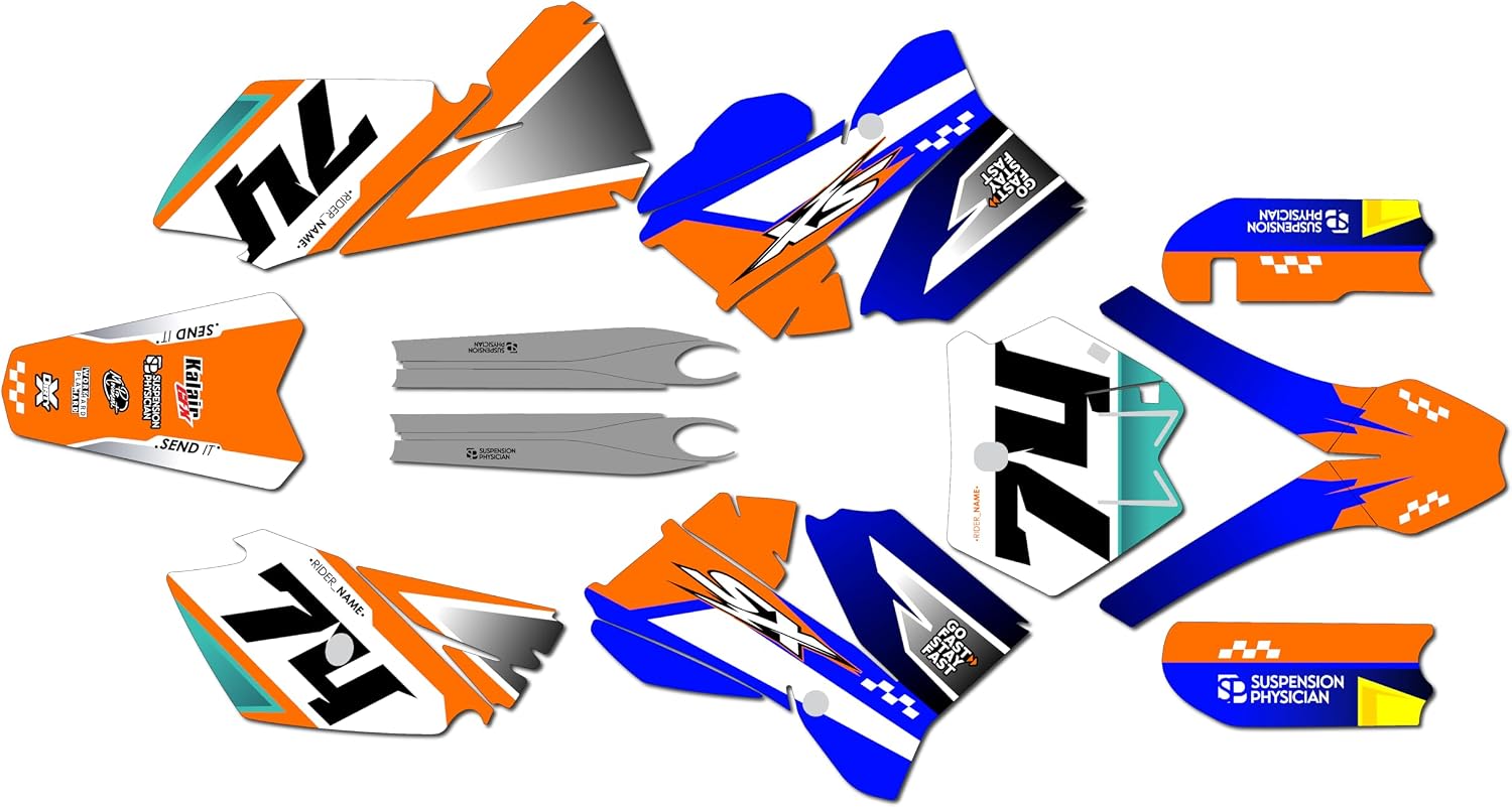 Graphics Kit for Ktm SX85 SX105 (2006-2012) PRESTIGE Series Teal 16 Mil - Dirt pit bike motorcycle stickers, dirtbike racing automotive decal motocross accessories no-plastics