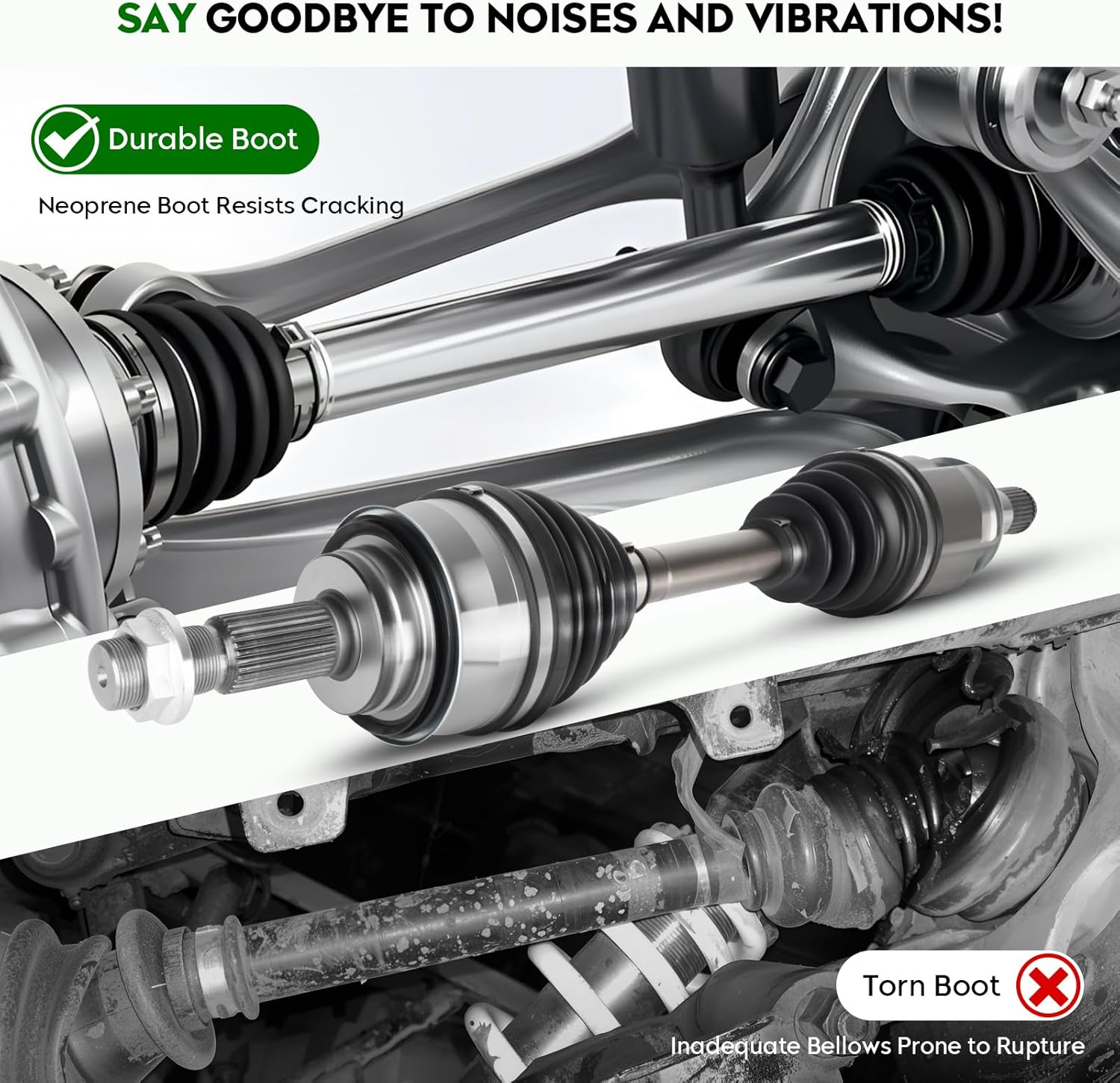 Front Left or Right CV Axle Shaft Assembly for Toyota & Lexus 4Runner 2003-2022, Tacoma 2005-2020, FJ Cruiser 2007-2014, GX460 2010-2022, GX470 2003-2009 -1 pcs