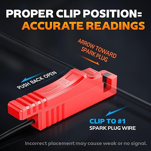 Miniatura 8 de KZYEE KT60 Luz de sincronización digital con RPM y ángulo de avance, luz de sincronización de encendido inductivo de 12 V para motor de gasolina de