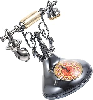 Abaodam telephone clock retro alarm clock decor for table household decor Movement table Clock Antique Phone Props desk alarm clock Tabletop Clock Decor Clock Adornment Chic Clock Ornament
