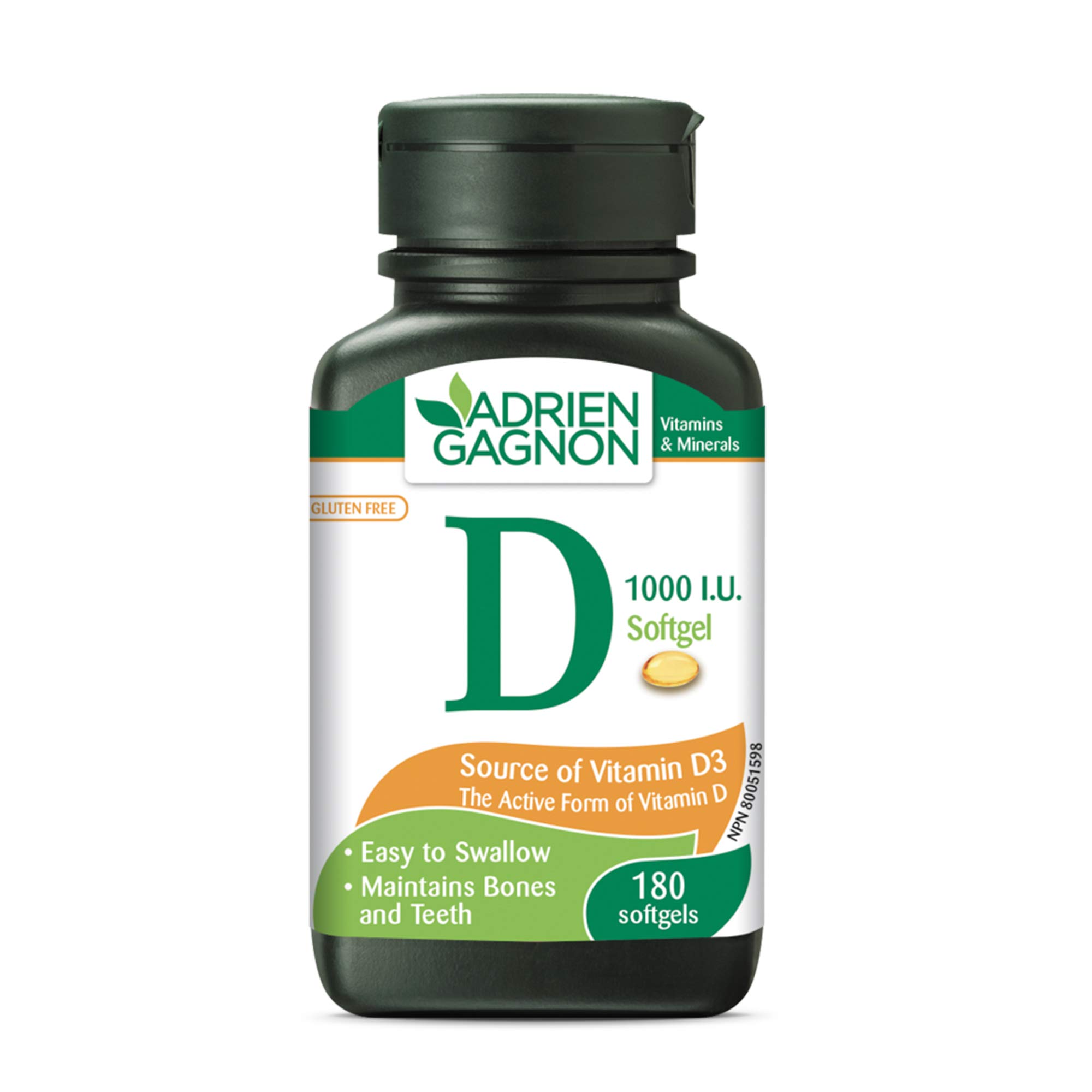 Adrien Gagnon Vitamin D 1000 IU Orange Chewable Tablets - 100 Tabs