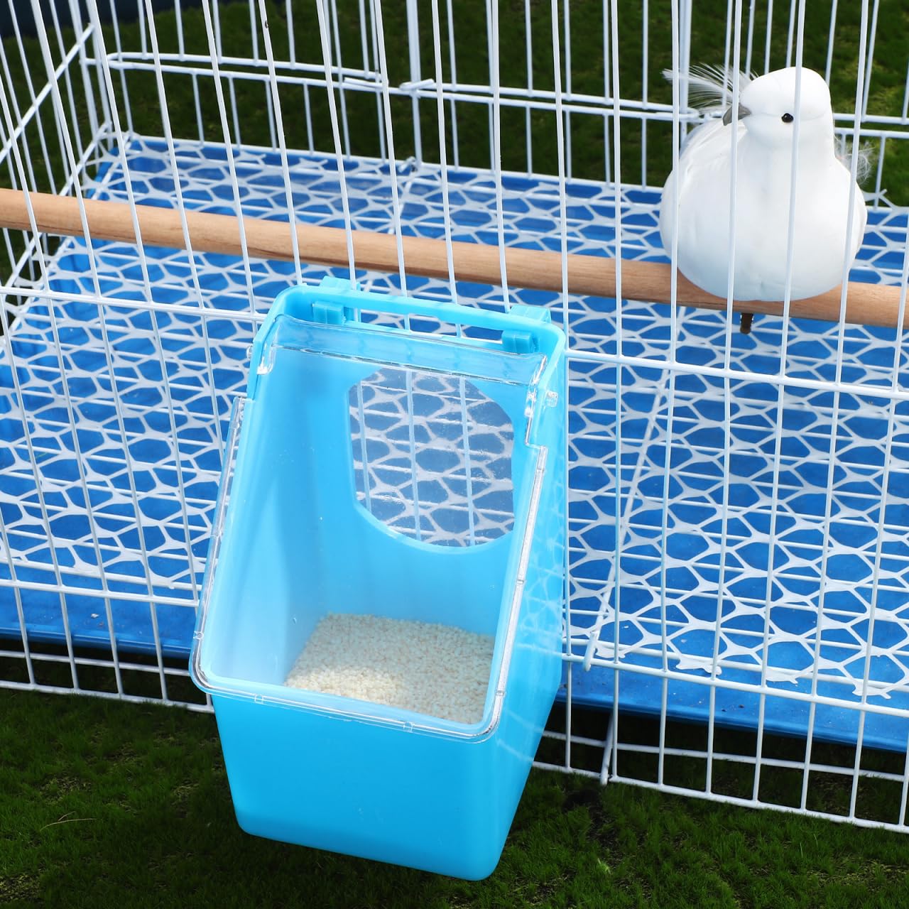 POPETPOP Lot de 4 mangeoires en plastique pour pigeons, cailles, oiseaux, volailles, pigeons, perroquets, perruches, perruches
