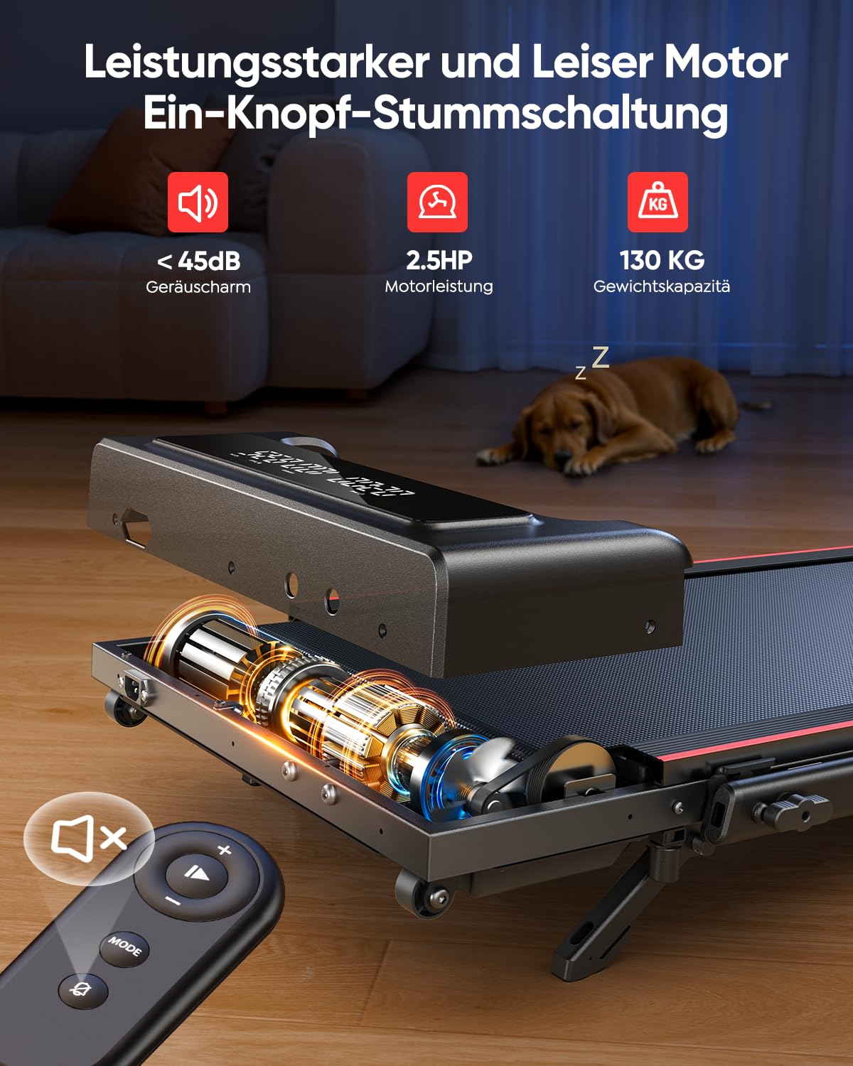 Laufband für Zuhause mit 9% Neigung, 12 km/h Klappbar Laufband mit Steigung, 2.5HP Leiser Motor, 4 IN 1 Under Desk Schreibtisch Treadmill für Zuhause & Büro