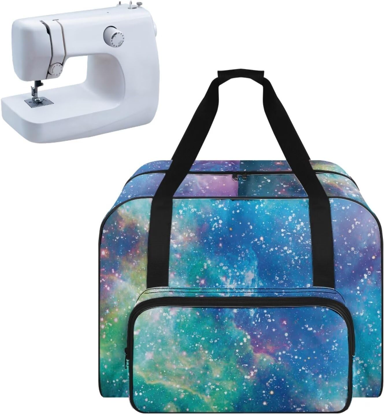 Hummingbird Sunflower Sewing Machine Handbag Suitcase Travel Storage Bag Sewing Machine Carrying Case with Pockets, Portable Sewing Case for Outdoor Traveling Camping Use