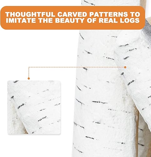 Miniatura 4 de Skyflame Juego de 6 troncos de madera de cerámica de abedul y accesorios para todo tipo de insertos de gas de interior, sin ventilación y sin