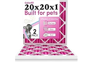 Colorfil HVAC Filter 20x20x1 | Color Changing Cat & Dog Odor Reduction...