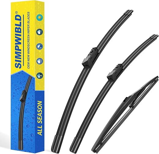 SIMPWIBLD 26"+16" Windshield Wiper with 12" Rear Wiper Blade Set for Lexus NX300 NX300H NX200t 2015-2021-OE/Original Quali...