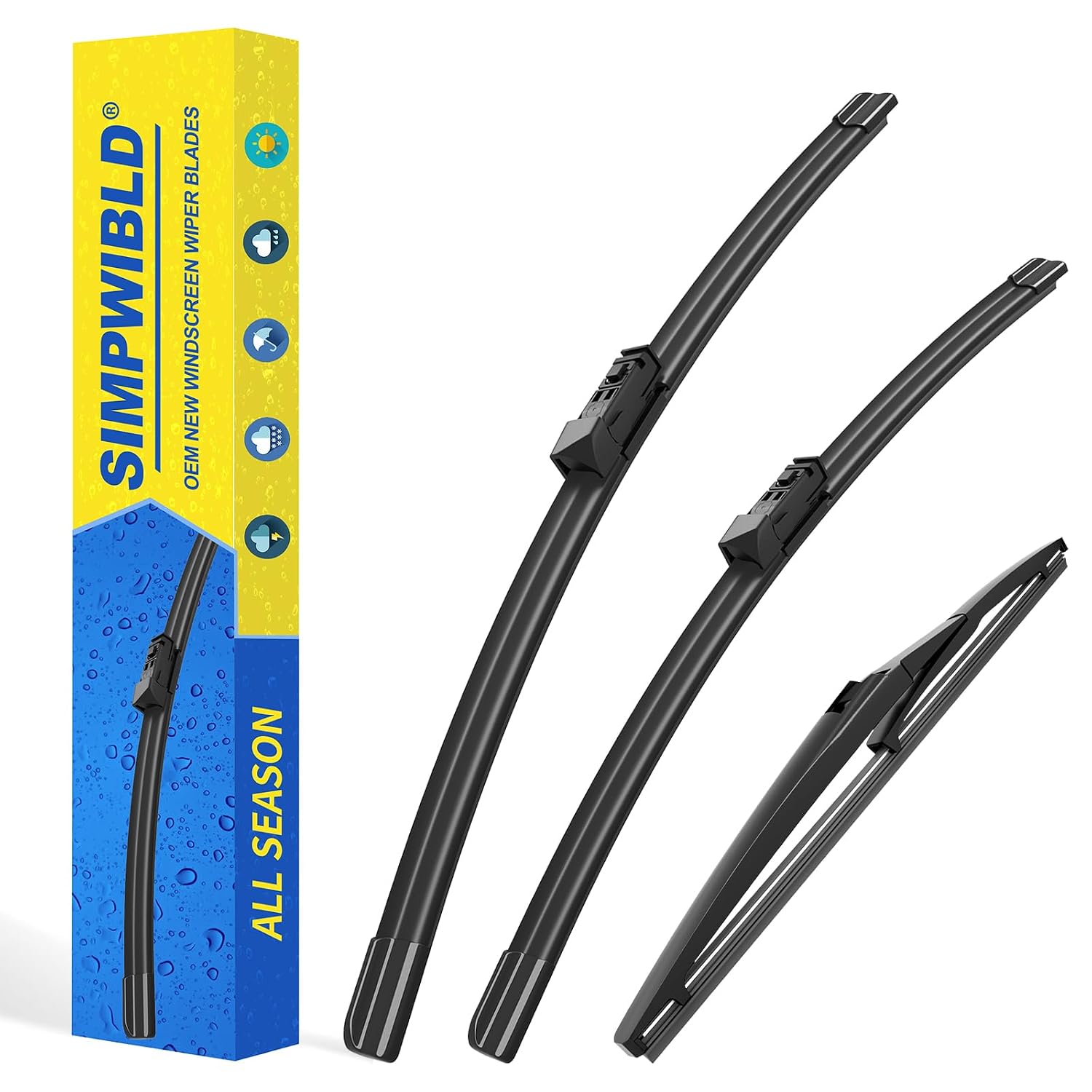 SIMPWIBLD 26"+16" Windshield Wiper with 12" Rear Wiper Blade Set for Lexus NX300 NX300H NX200t 2015-2021-OE/Original Quali...