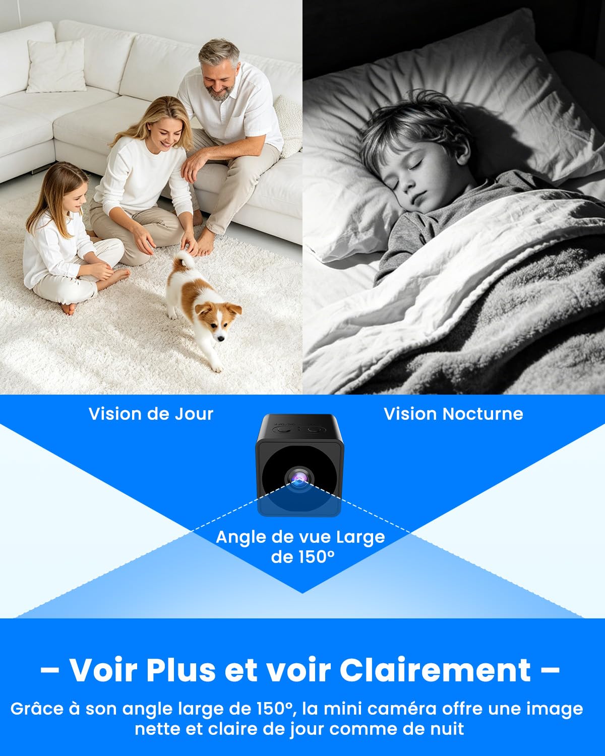 Bextgoo 4K Mini Camera Espion sans Fil, Options WiFi ou sans WiFi