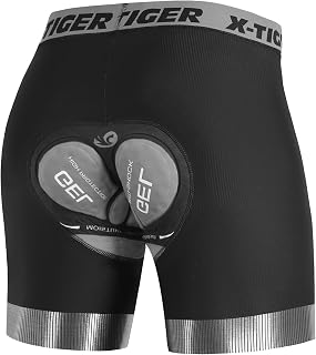 X-TIGER Men's 5D Padded Cycling Underwear Bike Shorts - Anti-Slip Legs, Breathable Liner for Mountain Biking & Road Cycling