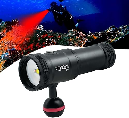 Luz de video de buceo 2000 lúmenes Luz de cámara de fotografía de buceo para gopro Dive LED linterna, 100M330FT luz de inundación submarina con haz