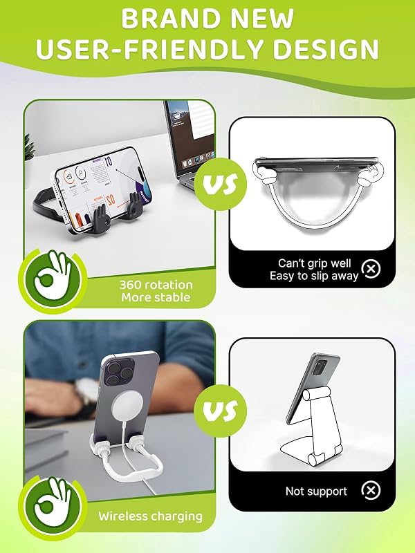 Funny Gifts for Teen Boy Kid Man Woman Cell Phone Stand: 2 Pack Gifts for Easter Girl Son Dad Husband OK Hand Phone Holder for Desk Office Birthday Cool Gadget Stocking Stuffers Who Have Everything by CALDEVER - Used condition - Image 4