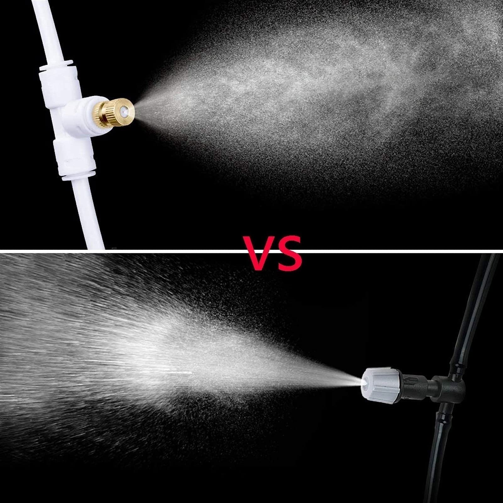 Sprühnebel Kühlung Terrasse Garten Gewächshaus Pavillon Wasserzerstäuber mit 12V Pumpe, Bewässerungssystem Outdoor Misting System Wasser Cooling Sprinkler System für Rasen, Blume, Outdoor