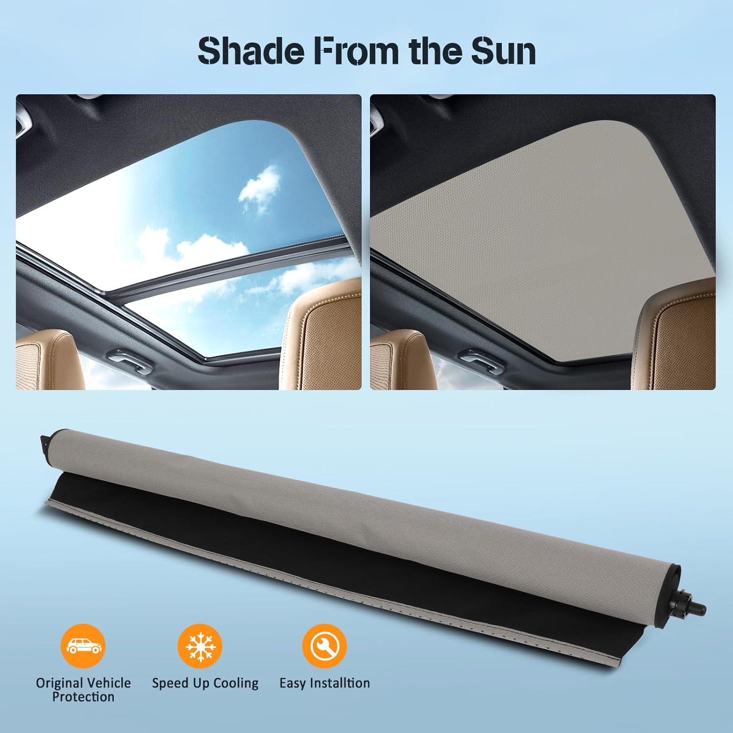 ECCPP Sunroof Sunshade Shade Curtain Cover Replacement for 2018-2020 Fit for GMC Terrain for 2018-2023 for Chevrolet Equinox 84221481 Black