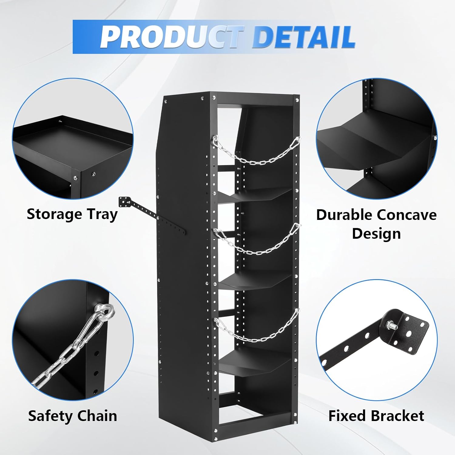 Refrigerant Tank Rack, Cargo Van Shelving 46" H x 15" W x 15" D Freon Tank Holder for Nitrogen, Oxygen, Steel Propane Tank Storage