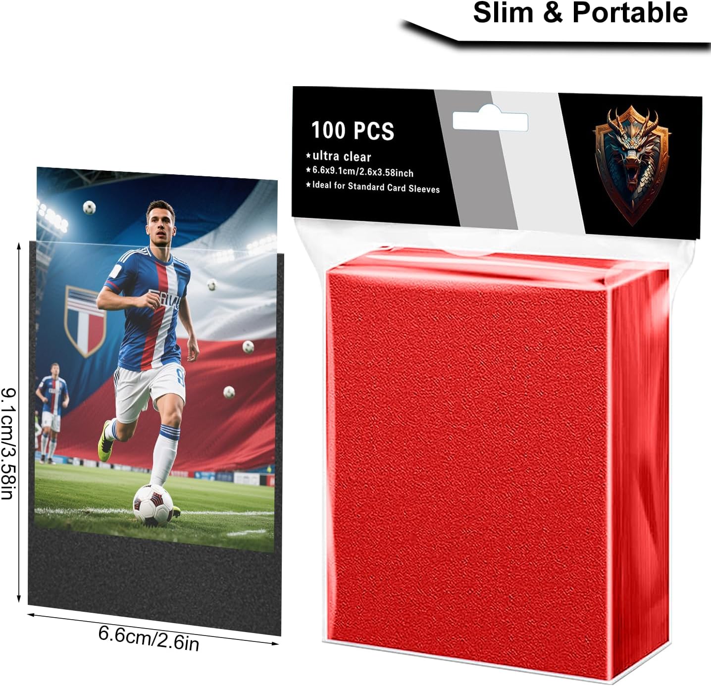 1000 Count Card Sleeves for Trading Cards,Red Color Deck Card Sleeve,Premium Matte Standard Size Card Protectors for MTG,CCG,LCG,TCG Playing Game Cards, Football Card,Sports Cards (Red&Dark)