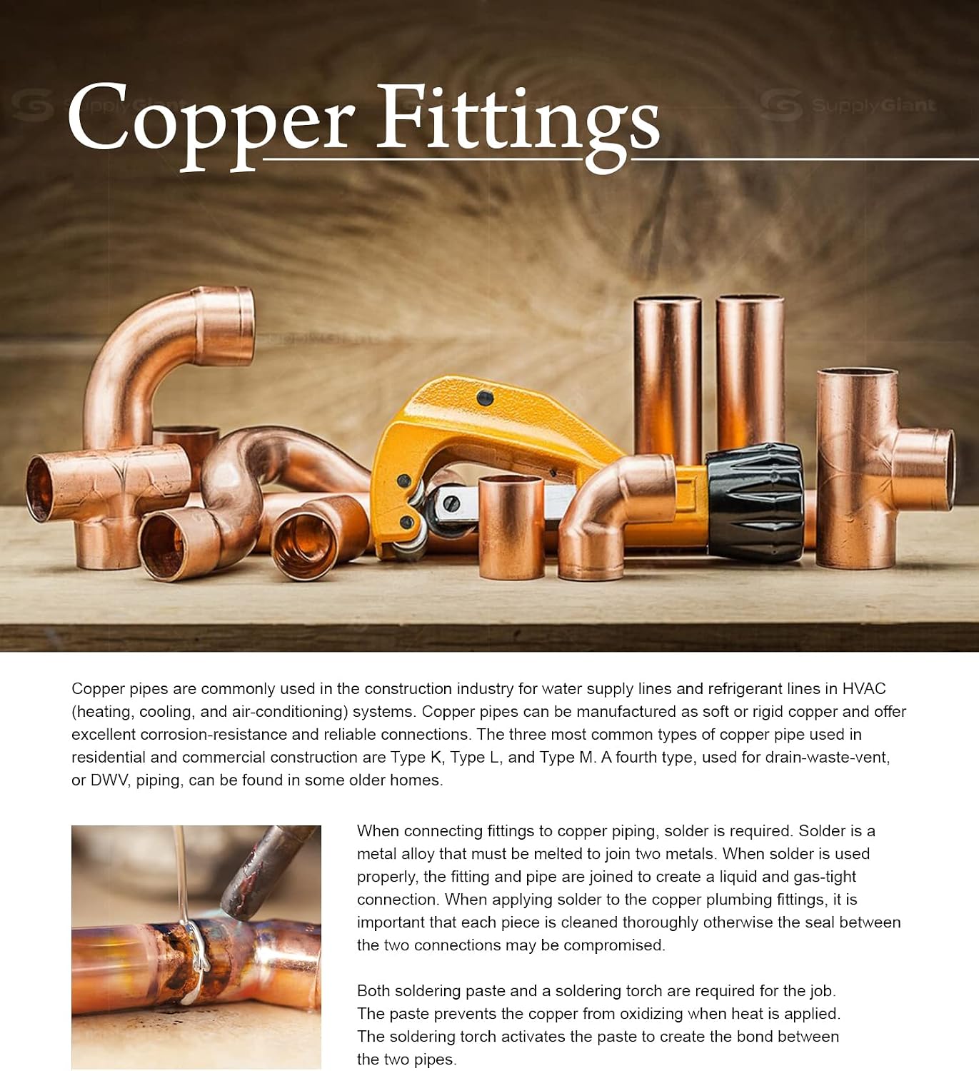 SUPPLYGIANT DDNA0034-5 Male Adapter Fitting Sweat x MIP Connections, 3/4, Copper
