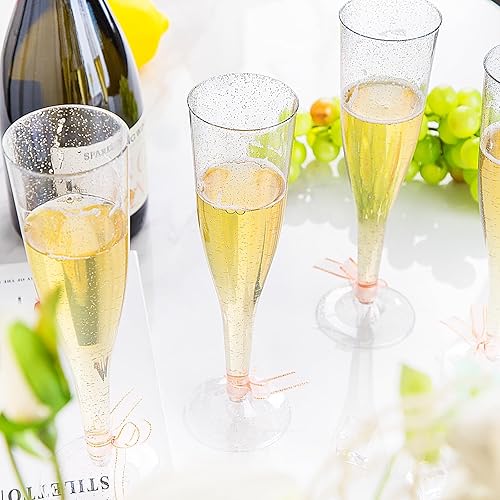Vista 34 de WDF Paquete de 36 copas de champán de plástico azul transparente, 7 onzas, copas de champán azules, vasos de champán desechables para fiestas