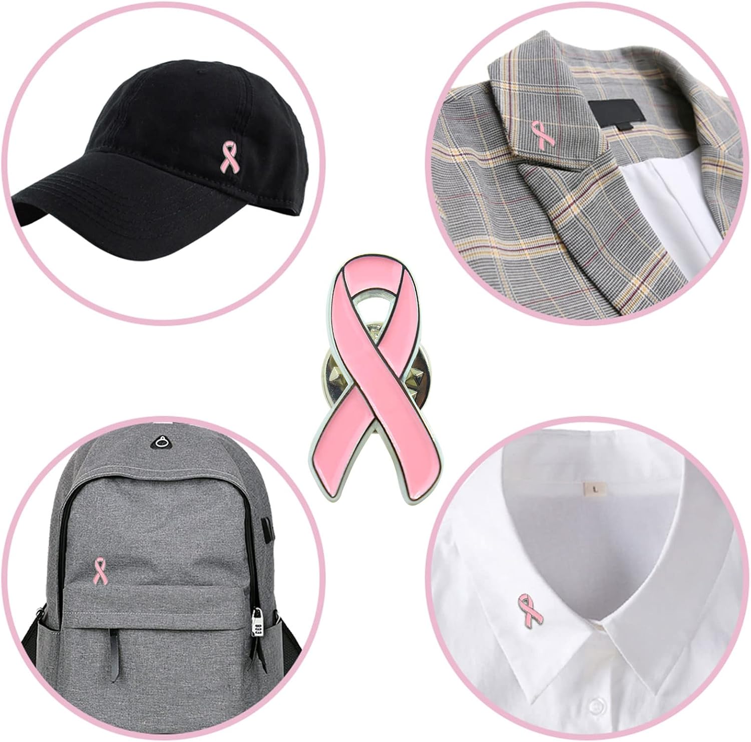 Sticro 30 Pack Pink Ribbon Pin Breast Cancer Awareness Enamel Lapel Pins for Fundraiser, Marathon, Volunteer- Light Pink - Image 5