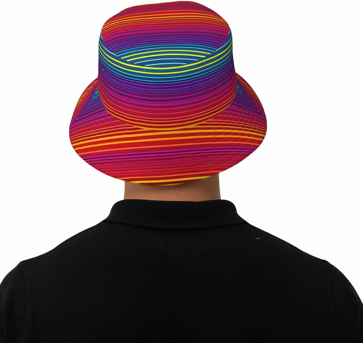Rainbow Pattern Print Sun Hat Outdoor Fisherman Cap Summer Bucket Hat Beach for Men Women