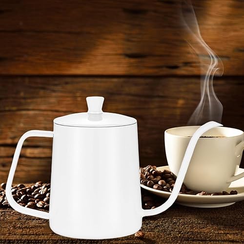 Miniatura 7 de Generic Hervidor de café de acero inoxidable, olla de goteo, estufa blanca, hervidor de cuello de cisne para té, café de goteo de agua caliente,