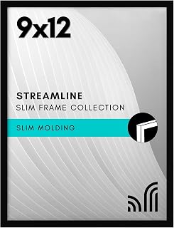 Americanflat 9x12 Picture Frame - Slim Molding - Black